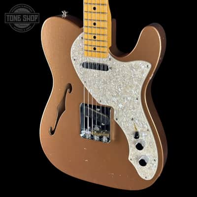 Used 2020 Fender Custom Shop Limited 1968 Thinline Telecaster Firemist Gold Metallic w/case TSU24939 image 5