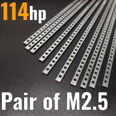 2 x 114hp / M2.5 (2.5 mm) Eurorack Threaded Nut Strips (Pair) image 1