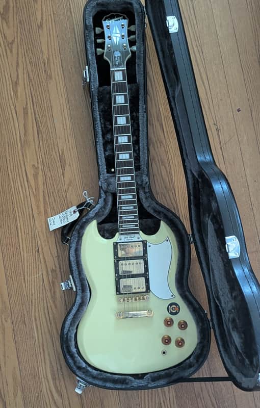 Epiphone G-400 Les Paul (SG) Custom 1999 - Antique Ivory White image 1