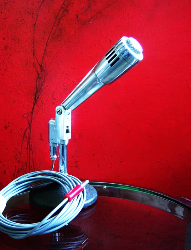 Vintage 1950's Calrad DM-17 dynamic microphone High Z w cable Lafayette Olson Aiwa Electro Voice 664 image 1