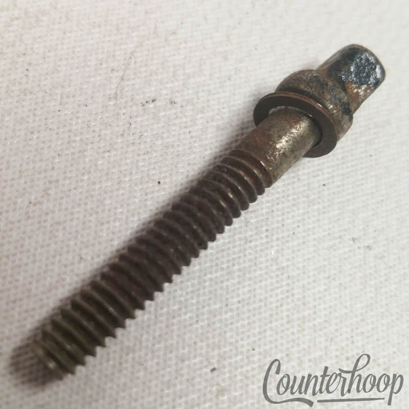 Leedy 1 1/4"10-24 Thin 5/32" Standard-Head T-Rod Tom/Snare Drum Tensioner Nickel image 1