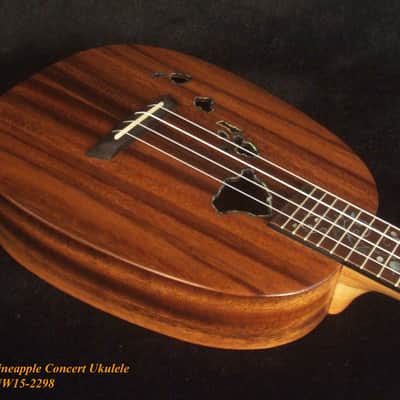 Bruce Wei Solid Acacia Pineapple Concert Ukulele, The Islands Soundhole UW15-2298 image 4