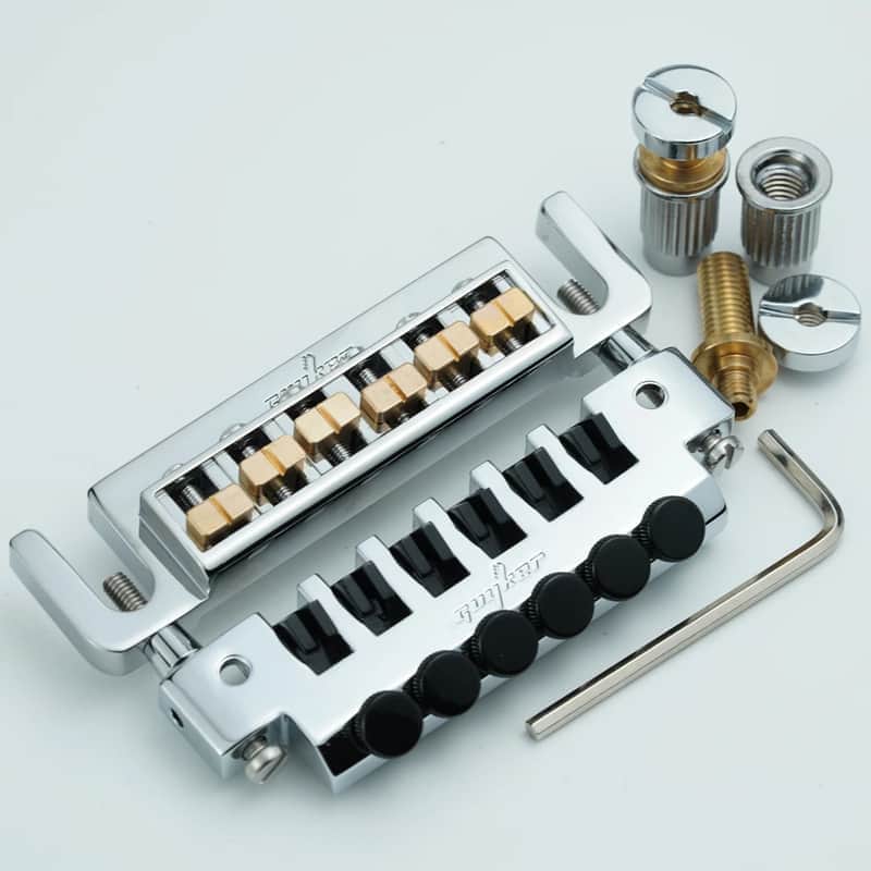 Chrome Guitar Wraparound Bridge with TP6 Tailpiece image 1