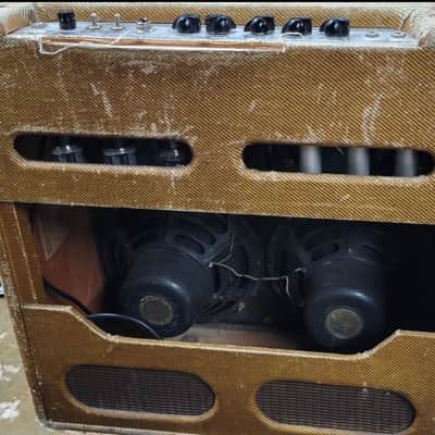 Fender 1955 Tweed 4x10 Bassman amplifier, narrow panel dual rectifier 1955 - Tweed image 6