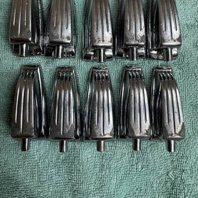 Ludwig Lot of 10 Vintage WFL Large Classic Bass Drum or Tom Lugs #002 50s 60s - Chrome image 2