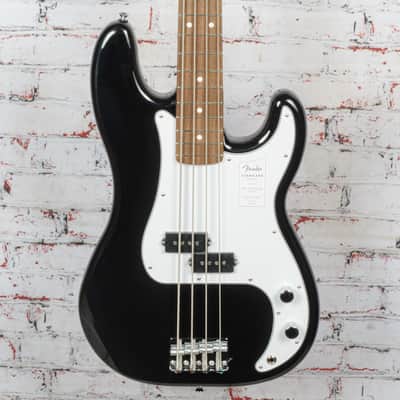 Fender Standard Precision Bass, Laurel Fingerboard, White Pickguard, Black image 1