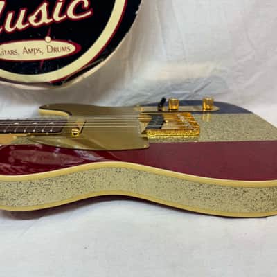 Fender Buck Owens Telecaster Guitar with Case 2002 - 2004 - MIJ Made In Japan - Red, Silver & Blue Sparkle image 22