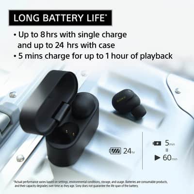 Sony WF-1000XM6 The Best Truly Wireless Noise Cancelling Earbuds - Black image 8