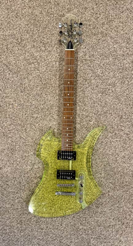 1999 BC Rich Mockingbird Transparent Acrylic Green – RARE – Gig Bag Included image 1