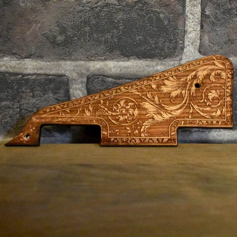 Handcrafted Cherrywood Pickguard for Gibson Les Paul Studio/Historic '59 – Laser-Engraved Custom Design image 1