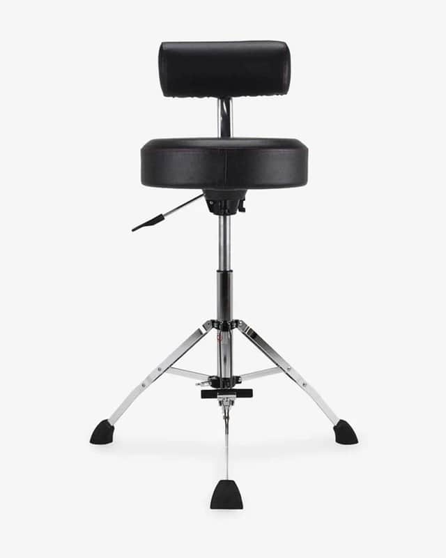 Gibraltar 9608HRTB Tall Hydraulic 15-Inch Round Stool with Backrest and Footrest image 1