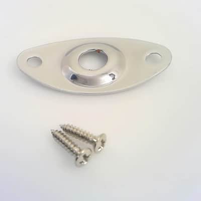 True Custom Shop® Chrome Recessed Football Jack Plate for Fender Tele Strat Bass image 2