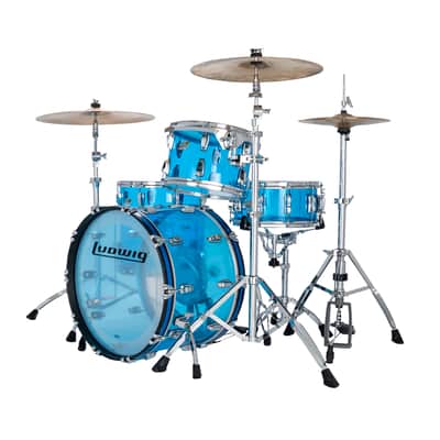 Ludwig *Pre-Order* Vistalite Blue FAB Kit 14x22/16x16/9x13 Acrylic Kit Drums Shell Pack | Made in the USA | Special Order | Authorized Dealer image 2