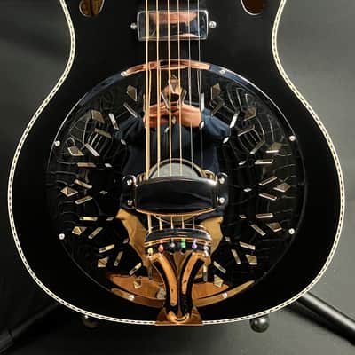 Recording King Dirty 30's Minnie Bucker Acoustic-Electric Resonator Guitar Matte Black image 2