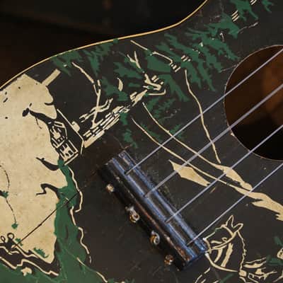 1930's Carson Robinson Ukulele Made By Gibson Cowboy + Cool Vintage Case image 4