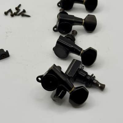 Fender 6 Inline Tuners Gotoh Made In Japan MIJ 1980’s - Black image 3