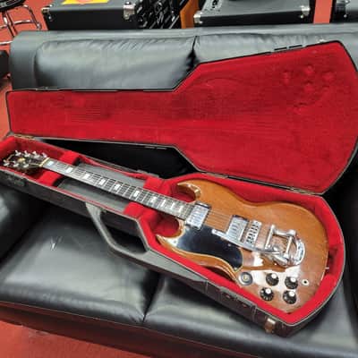Gibson SG Standard Left Hand with Ebony Fretboard and Bigsby 1972 - 1985 - Walnut image 18