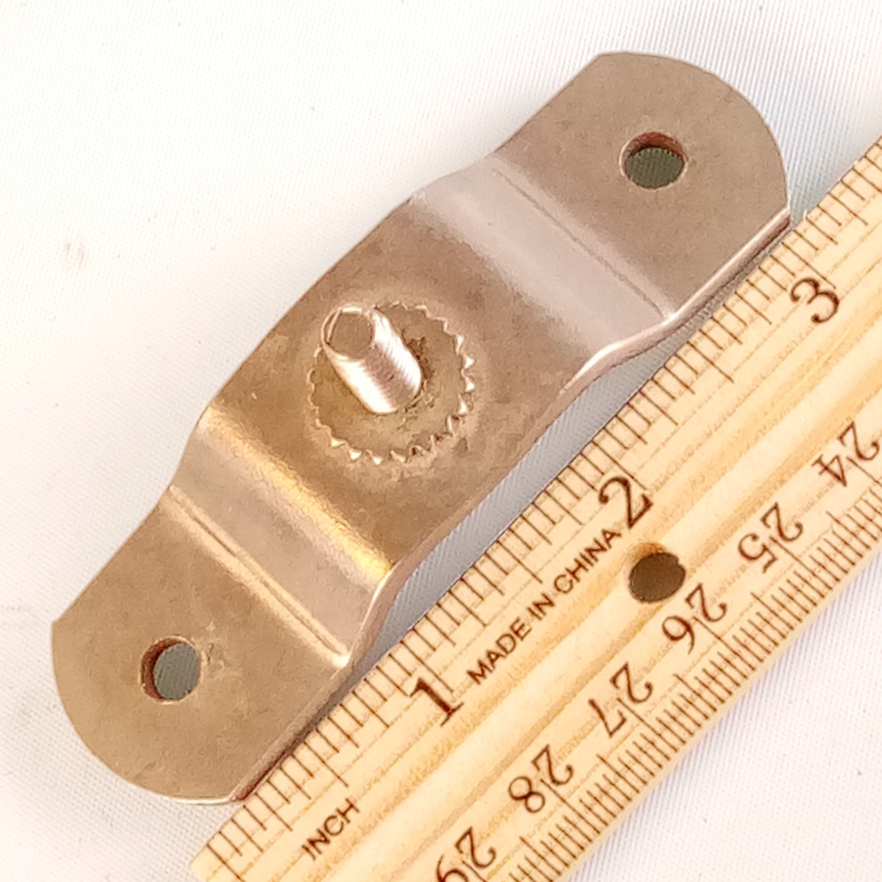 Leedy 2hole Tom Drum Mount Holder Bracket Part Ratchet Nickel 2 1/2" Vintage 30s — main photograph