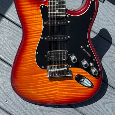 Fender Stratocaster Set Neck  1994 - stunning Custom Shop Set Neck Crimson'burst Flame Top ! image 1