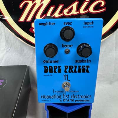 D*A*M Differential Audio Manifestationz x Emanating Fist Electronics Limited Edition DP-77 dp77 Dope Priest Frequency Sustainer Muffy Fuzz Pedal with Box - Limited Blue Colorway image 3