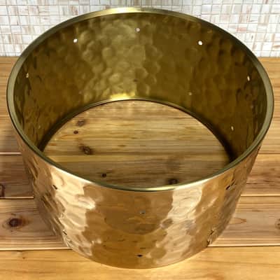 Hammered Brass 8x14 Snare Drum Shell Predrilled 4.5" image 2