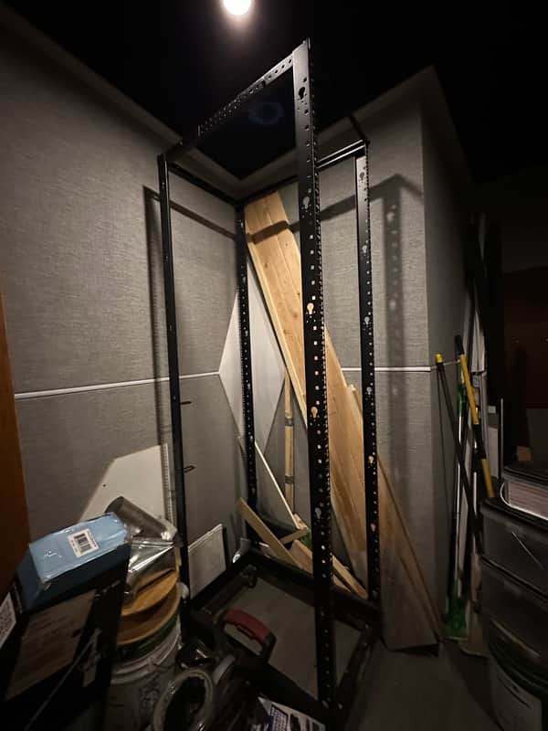 Tripp-Lite 45u 4-Post Open Frame Rack for Network Equipment on Wheels image 1