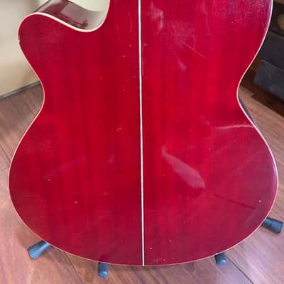 2008 Jay Turser JTAC-43 transparent red acoustic image 14