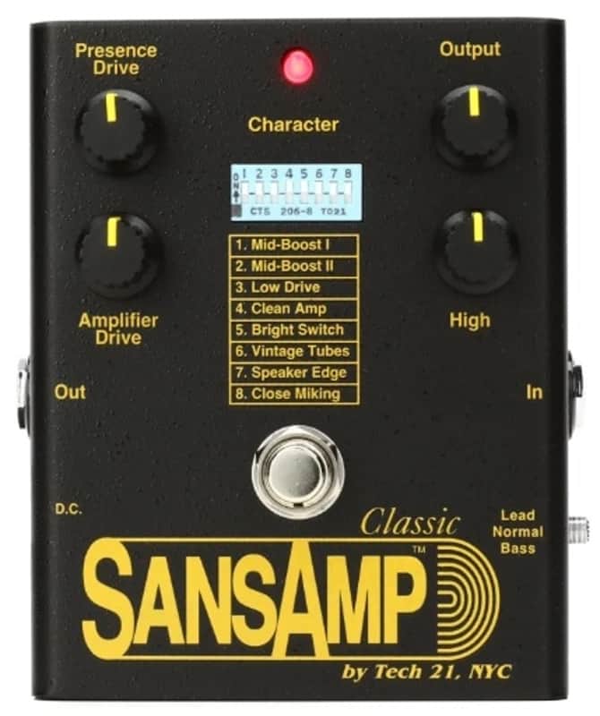 Tech 21 SansAmp Classic Tube Amp Emulator Electric Guitar Effect Pedal image 1