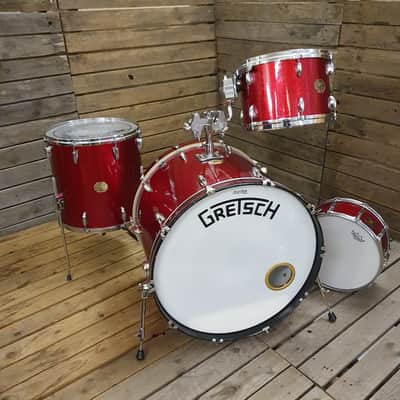 Drum Kit Acoustic Gretsch USA Drop G, Red Sparkle USED! RKGRC221222 image 1