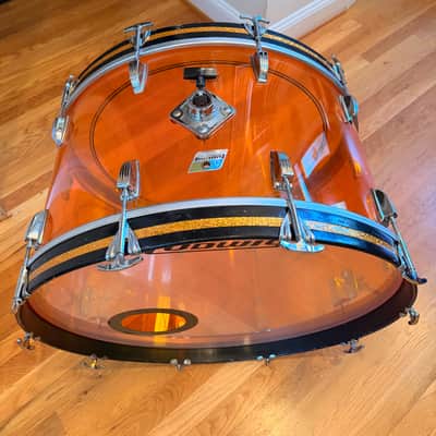 Grail Alert! Vintage 1970’s Ludwig Vistalite 14 x 26 Bass Drum in Amber image 8