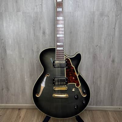 D'Angelico Excel EX-SS Semi-Hollow with Stop-Bar Tailpiece, Gold Hardware 2010s - Grey Black image 1