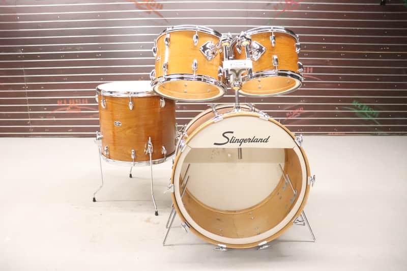 Slingerland 4pc Drum Kit Set Vintage 1970's 24/18/14/13" Mahogany image 1