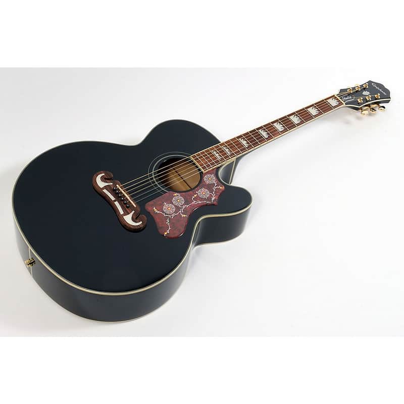 Epiphone J-200 EC Studio Acoustic-Electric Guitar - Regular Black image 1