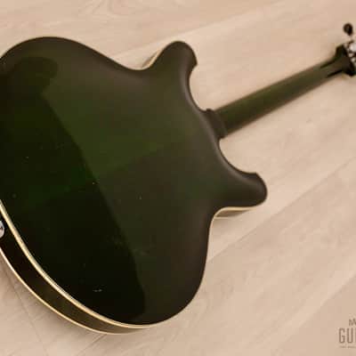 1968 Yamaha SA-70 Vintage Hollowbody Short Scale Bass Dark Green w/ Case image 13