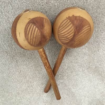 Maracas — vintage, hand-carved image 2