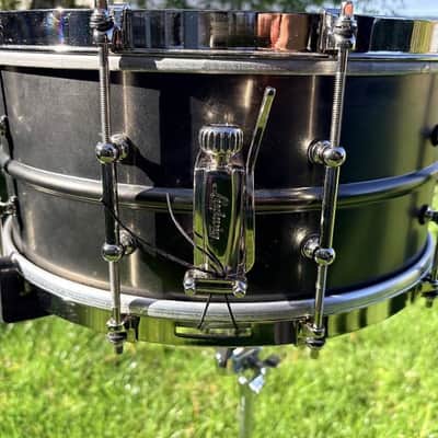 Ludwig LB417ST Limited Edition Black Beauty Satin Deluxe Brass 6.5x14 Snare Drum 2023 - Satin Black image 2