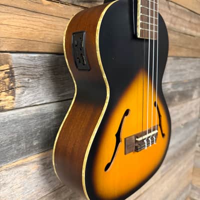 Kala KA-JTE Archtop Series Acoustic/Electric Tenor Ukulele with Pickup 2010s - 2-Tone Satin Sunburst image 8