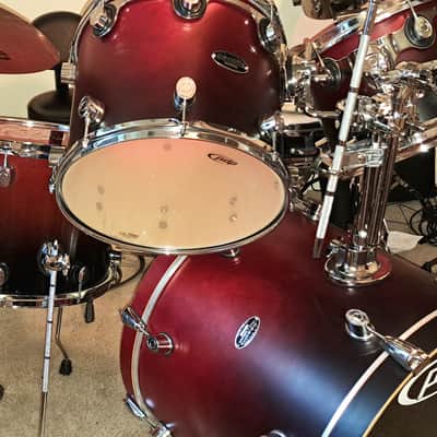 PDP PACIFIC FS 4 PC SHELL PACK W/ 22", 12", 14" & 16" CUSTOM FT Black Cherry Fade/Chrome-HEAR ON YOUTUBE image 3