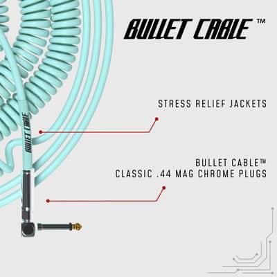 Bullet Cable 10/20 Seafoam Green Straight Coil Cable (30ft) image 2