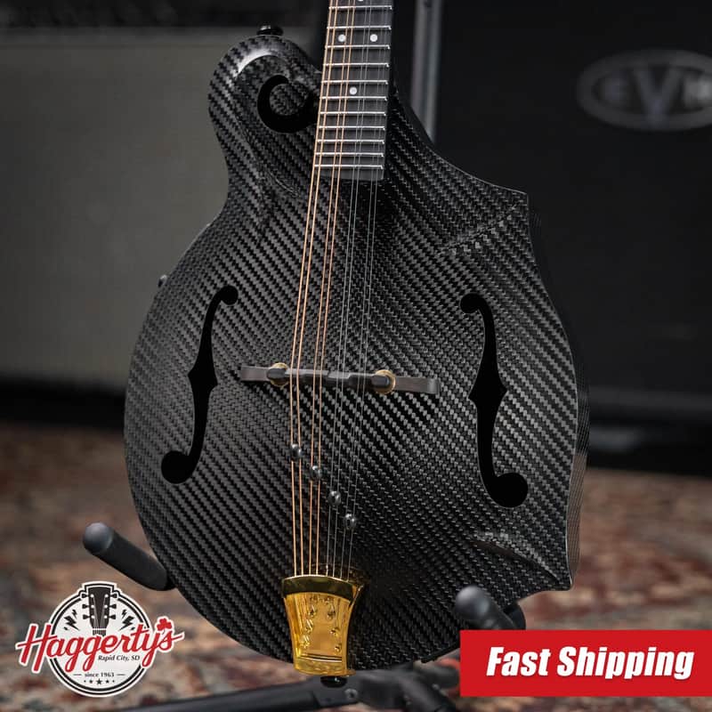KLOS Full Carbon F-Style DAE EQ Acoustic/Electric Mandolin - Gold Hardware with Fiberglass Hardshell Case image 1