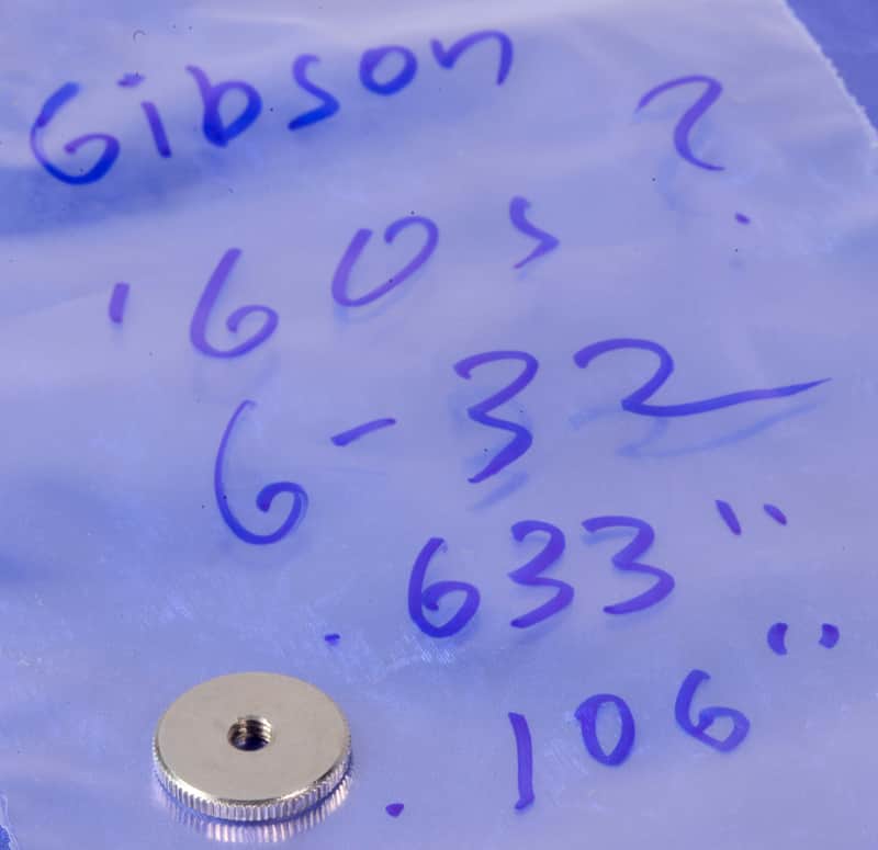 One Gibson '60s Nickel Height Adjustment Wheel For Tune-O-Matic Bridge Very Good Used image 1