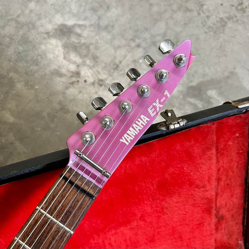 Yamaha EX-1 electric guitar c 1980's explorer Fuchsia original