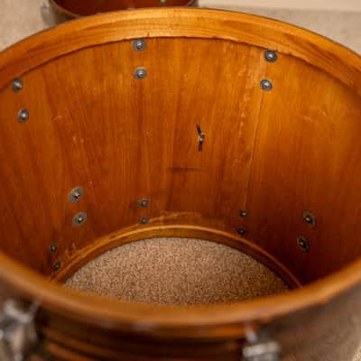 1970s Tempro Tiger Eye's Pearl Drum Set 14x20 8x12 and 16x16 image 22