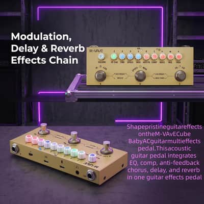 M-vave Cube Baby AC Acoustic Guitar Multi Effects Pedal, Portable Acoustic Guitar Effects Pedal with IR Loader Cabinet (Price includes the import duty for US buyer) image 3