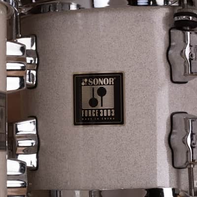 Sonor Force 3003 6 Piece Maple Drum Kit, White Sparkle Lacquer (Pre Loved) image 11
