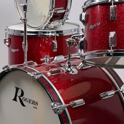 Rogers 22/13/16/5x14" VIDEO 60's Dayton-Era Holiday "Cozy Cole" Drum Set - Red Sparkle imagen 1