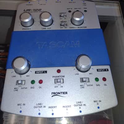TASCAM US-122 USB Audio Interface 2000s - Silver and Blue image 1