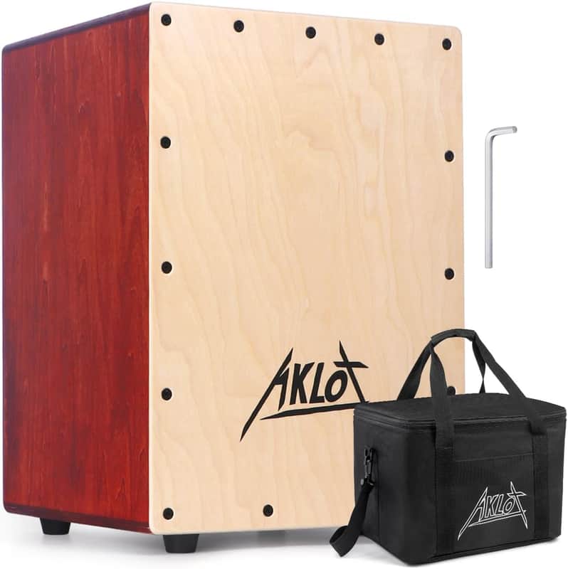 12" Cajon Box Drum Wooden Percussion Box with Gig Bag image 1