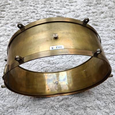 SONOR BRASS 12" x 4" - Snare Drum Shell with Hoops Vintage 40s/50s image 2