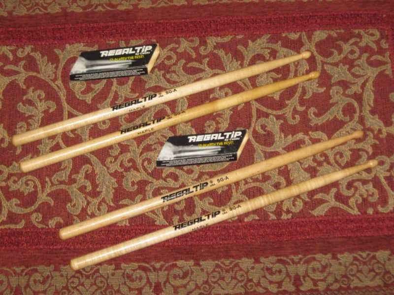 TWO Pairs (new old stock) very near A+ condition Regal Tip SG-A sticks: maple wood / natural stain finish (with paper sleeve packaging) from 2000s / 2010s image 1